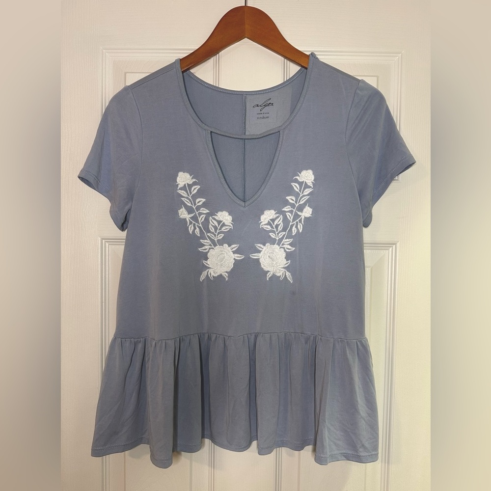 Alya Embroidered Peplum Blouse